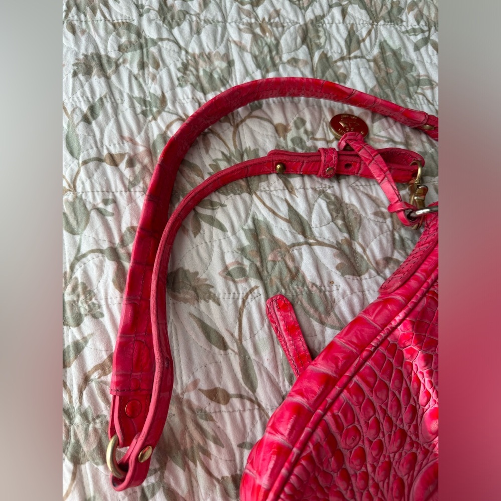 Brahmin Melbourne Cleo crossbody hot bright pink - Picture 10 of 16